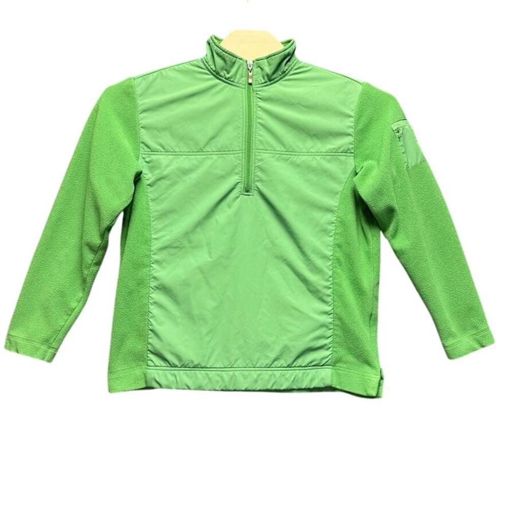 Kate Lord Womens Green Quarter Zip Fleece Hybrid Pullover Jacket Size M